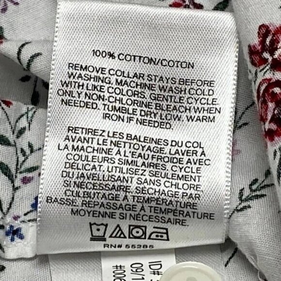 Express Button Up Shirt Men's XL White Red Rose Floral Print Extra Slim Fit EUC - Picture 9 of 12